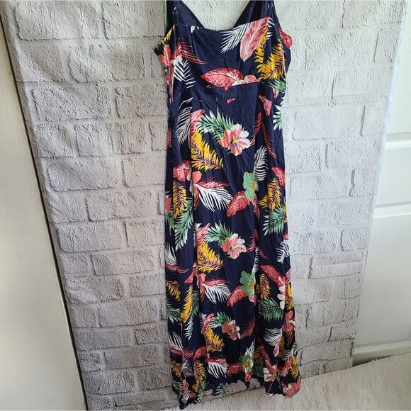 Sadie & Sage Floral Tropical Navy Blue Maxi Dress NWT Size Small - Picture 4 of 11